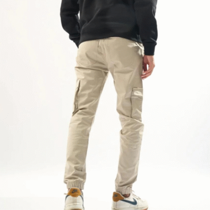 Beige Straight-Fit Cargo