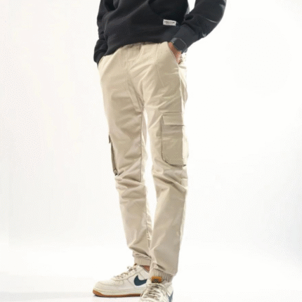 Beige Straight-Fit Cargo