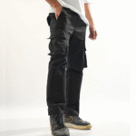 Jet Black Straight Fit Cargo