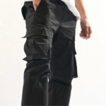 Jet Black Straight Fit Cargo