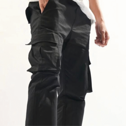 Jet Black Straight Fit Cargo