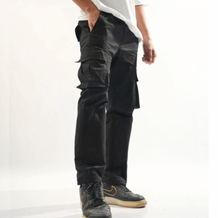 Jet Black Straight Fit Cargo