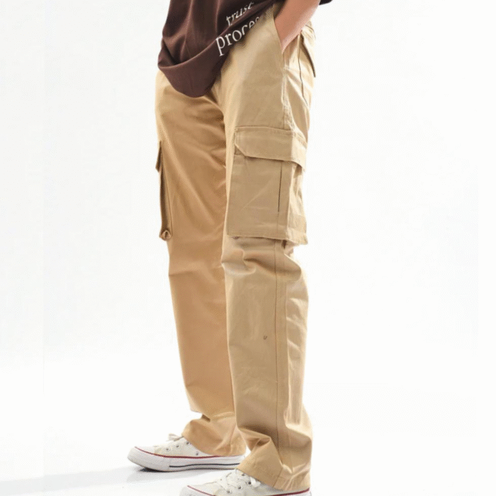 Khaki Straight-Fit Cargo