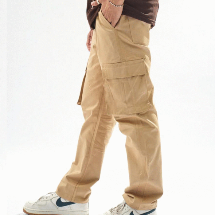 Khaki Straight-Fit Cargo