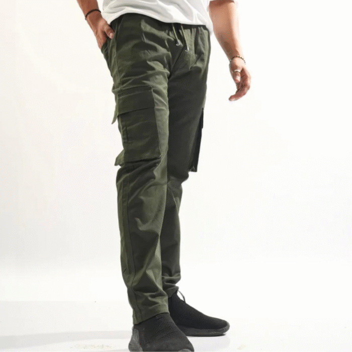 Olive Green Straight Fit Cargo